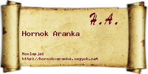 Hornok Aranka névjegykártya