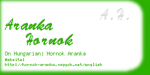 aranka hornok business card